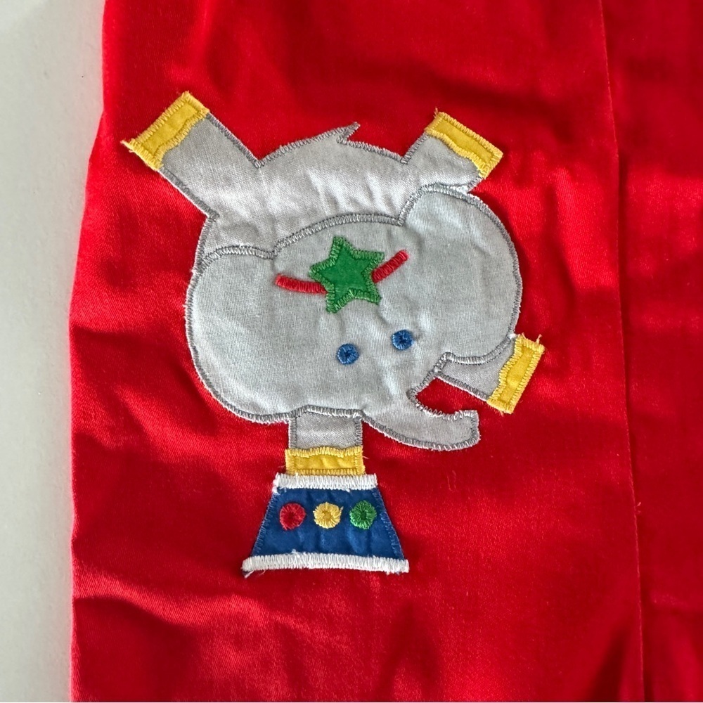 Vintage Betti Terrell Red Elephant Romper, Size T4 (4T), Circus Summer Preppy - Picture 2 of 6